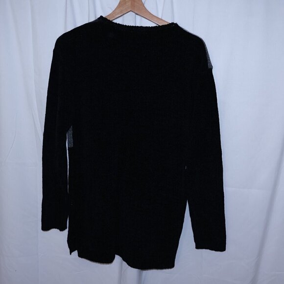 Carolina Colors Black Silver Gray Sweater Size Medium Acrylic - Picture 7 of 16